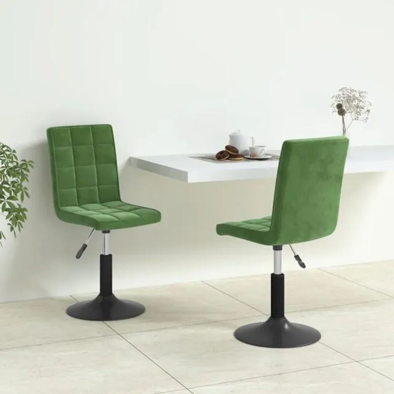 Vidaxl Esszimmerstühle 2er Set modern drehbar in Dunkelgrün aus Samt - Bild 1