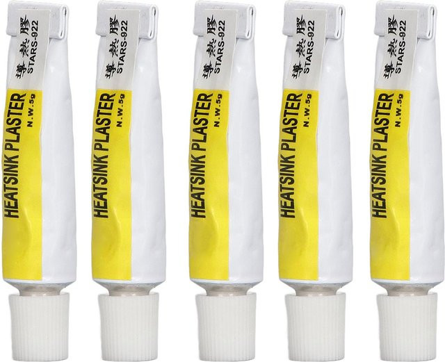TOMTOP JMS CPU Wärmeleitpaste 300 Grad Hitzebeständig, Isolierte Wärmeleitende Silikonfett für 3D-Drucker, Gelb, 5 Stück - Bild 1
