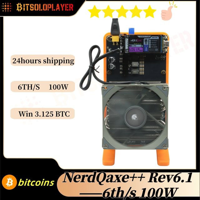 NerdQaxe++ Rev 6.1 Bitcoin Miner BTC Mining Maschine in Orange mit BM1370 Chip und Sha-256 Algorithmus, 6TH/s, 120W - Bild 1