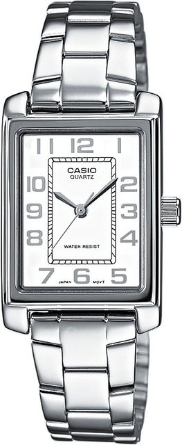 Casio Damenuhr, Quarz, Edelstahl, Weiß, 21 mm, 1 ATM - Bild 1