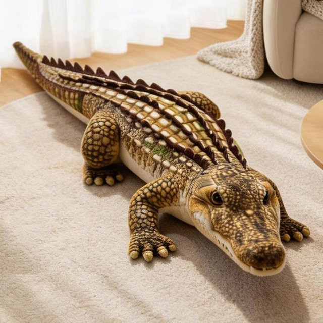 Binchi Fitness Krokodil Alligator, Plüschtier, Grün Braun Grau, 65cm, ab 14 Jahren - Bild 1