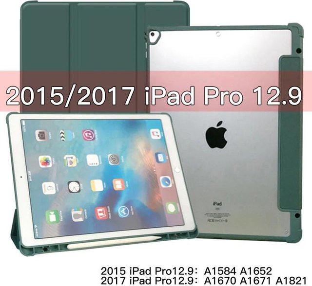 Smart Cover Hülle für iPad Pro 12.9 Edition (1. und 2. Generation) mit Stifthalter, Farbe: Grün - Bild 1