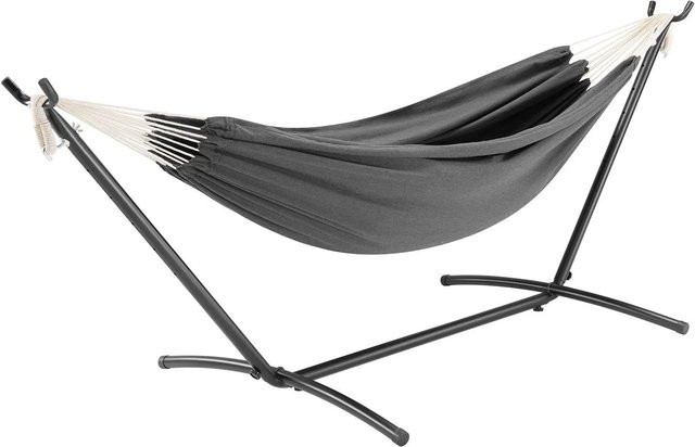 Juskys Hängematte Paya mit Gestell in Anthrazit, B/T/H: 281 x 107 x 96 cm - Bild 1