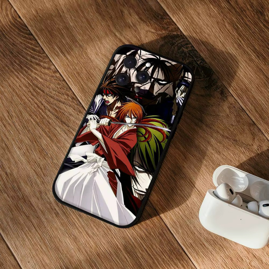 Matte Silikon Handyhülle im Anime Rurouni Kenshin Design für iPhone Modelle, Mehrfarbig - Bild 3