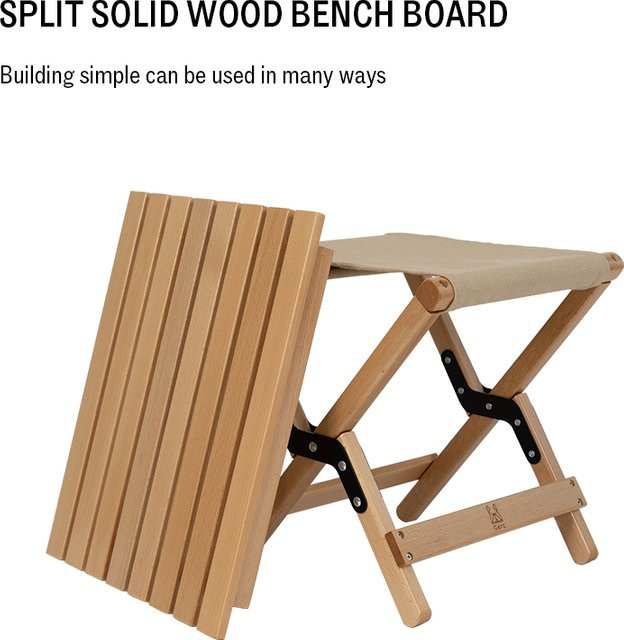 Gerc Maza Faltbarer Hocker in Grün aus Holz und Stoff für Camping und Angeln, Höhe: 33,5 cm, Breite: 30,0 cm - Bild 1