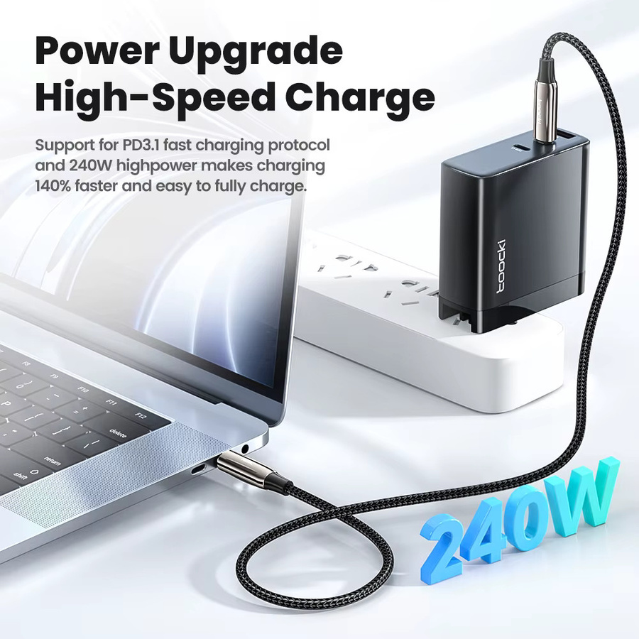Toocki USB-C auf USB-C PD3.1 Schnellladekabel 240 W, Datenkabel in Schwarz - Bild 3