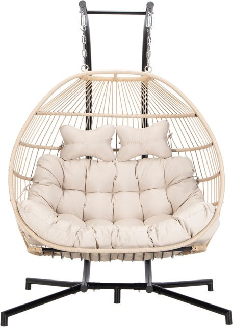 HOME DELUXE Hängesessel LOMA 2-Sitzer in Beige mit modernem Design - Bild 1