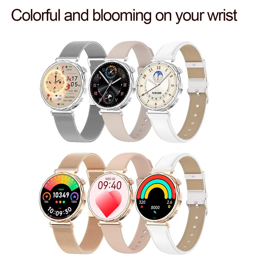 Jooeniok Smartwatch, Pink, Gold, Milanaise, Damen, GPS, Bluetooth - Bild 4