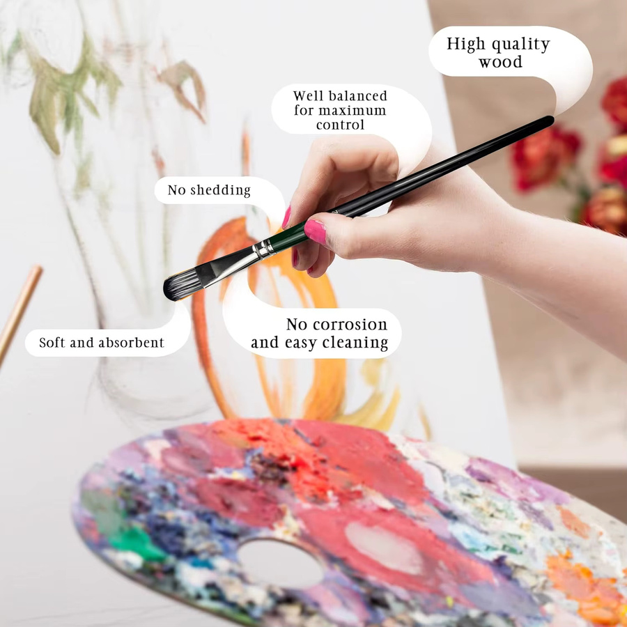 Yutiars Künstler Pinsel Set für Acryl, Öl, Aquarell und Körpermalerei in 6 oder 24 Stück - Bild 5