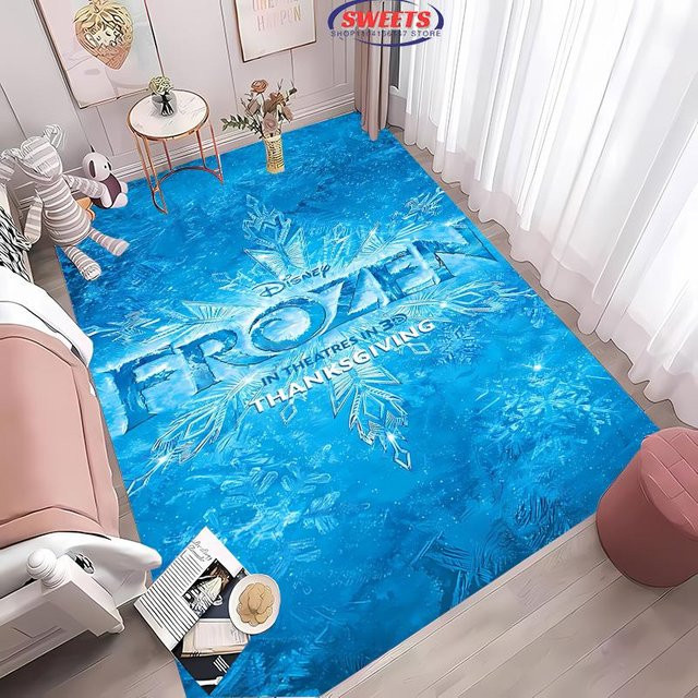 Disney Frozen Elsa Magischer Eis Teppich für das Kinderzimmer, Blau, B/T: 60 x 40 cm - Bild 1