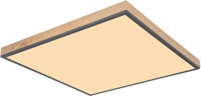 Globo LED-Deckenleuchte Doro in Holzfarben und Graphit, B/T/H: 59 x 59 x 1 cm - Bild 1