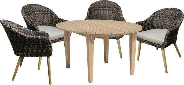 Garden Pleasure Gartenmöbel-Set Pueblo/Arvado 5-teilig aus Akazienholz in Beige - Bild 1
