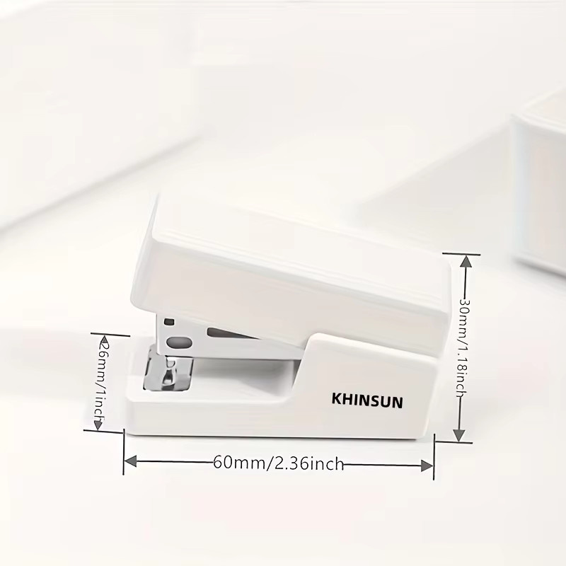 KHINSUN Hefter-Set für den Schreibtisch mit Heftklammern 24/6 in Multicolor und Weiß - Bild 2
