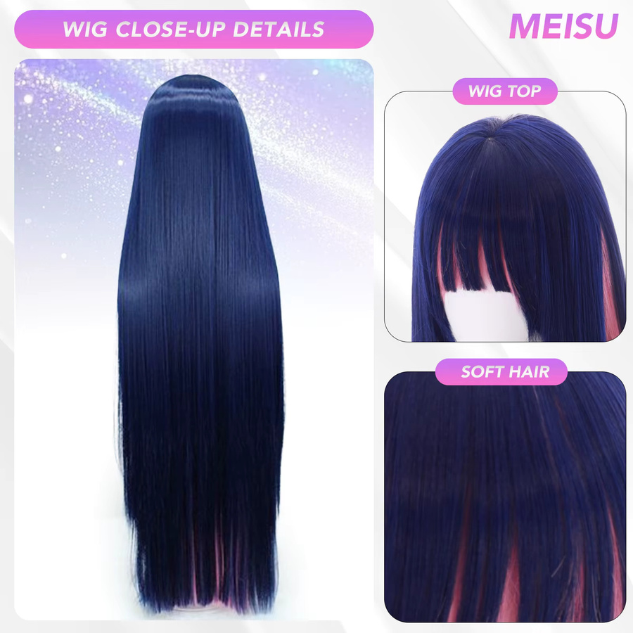 MEISU Cosplay Perücke, 40 Zoll, Synthetische Faser, Glatt, Damen - Bild 5