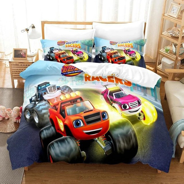 Allbestart Blaze Cartoon Monster Machines Bettwäsche-Set mit Bettbezug und Kissenbezug, Mehrfarbig, B/H: 140 x 210 cm - Bild 1