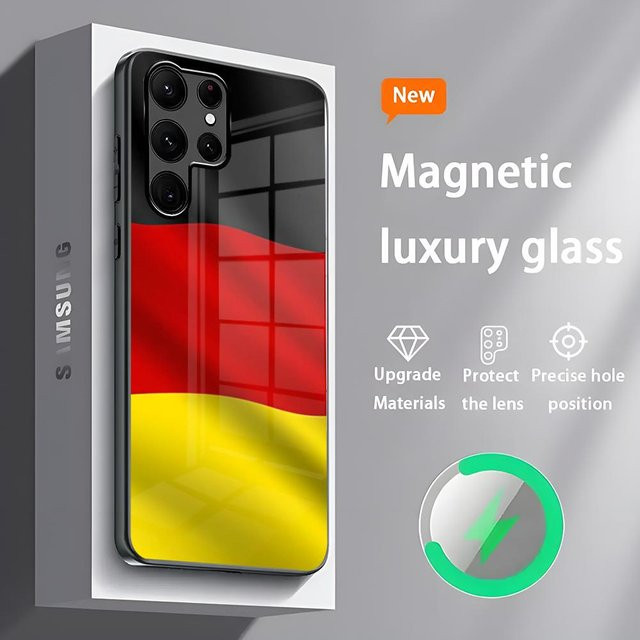 Magnetische Handyhülle mit Deutsche Flagge für Samsung Galaxy S24 Ultra S23 S22 S21 S20 Plus Note20 Multicolor - Bild 1