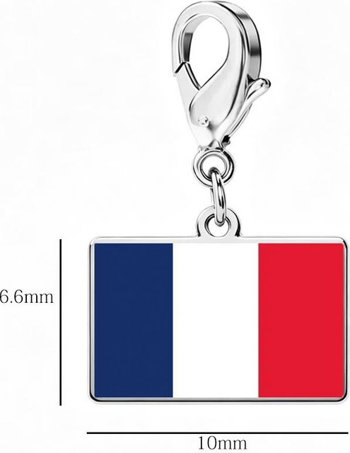 Armband Edelstahl, Länderflaggen Anhänger, Silber, Unisex - Bild 1