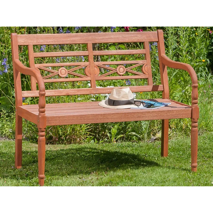Merxx Gartenbank Havanna 2-Sitzer aus Holz in Braun, B/H/T: 107 x 90 x 60 cm - Bild 2