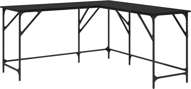 vidaXL Schreibtisch in L-Form in Schwarz und Eichen-Optik, B/T/H: 149 x 149 x 75 cm - Bild 1