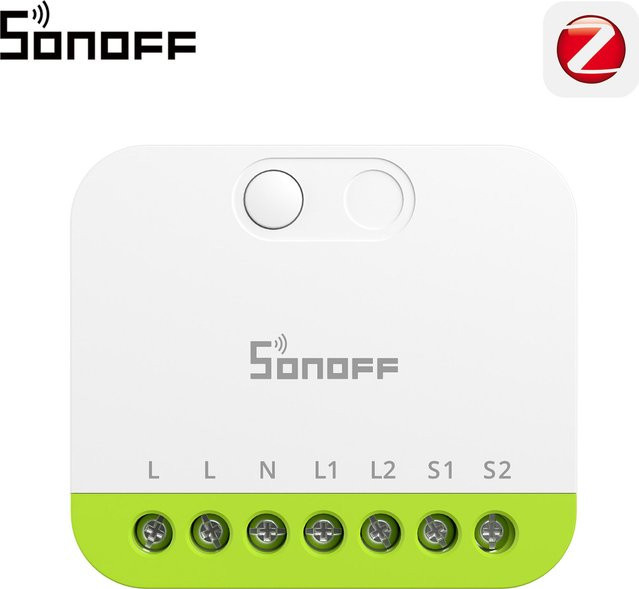 SONOFF MINI-ZB2GS MINI DUO Zigbee smarter 2-fach Schalter zur Doppelbelastungssteuerung in Weiß (erfordert Zigbee Hub) - Bild 1