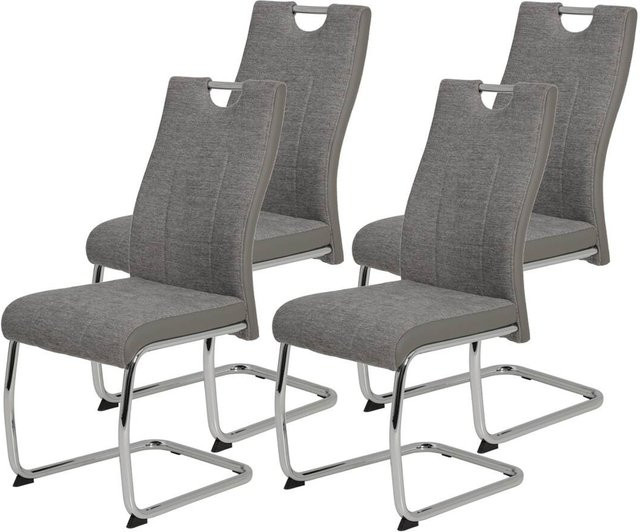 Hela Schwingstuhl Alina 2er Set Grau Kunstleder und Stoff mit Steppmuster B/H/T: 43 x 98 x 59 cm - Bild 1