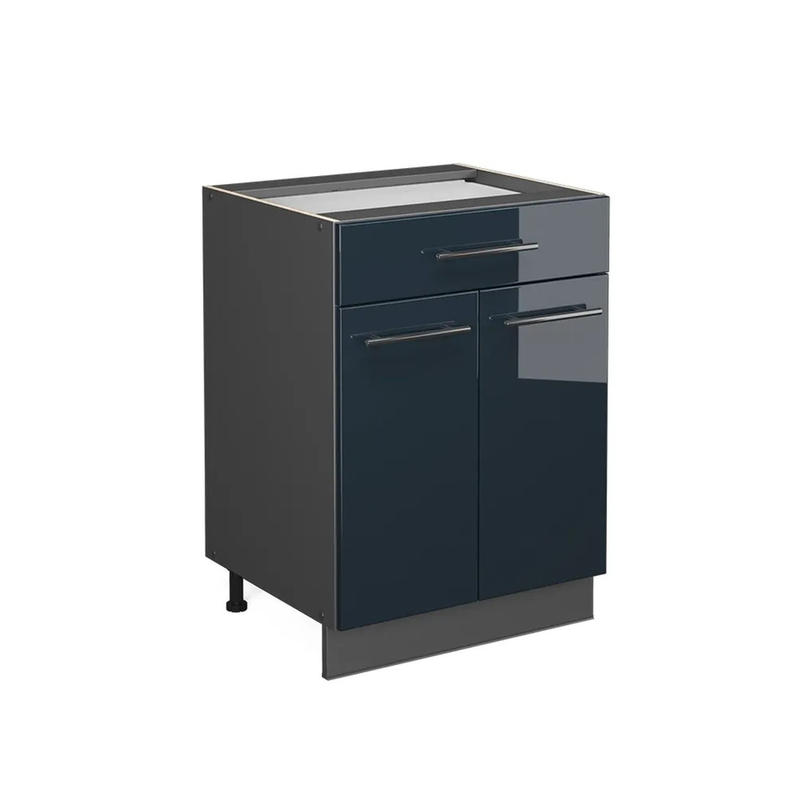 Vicco Küchenschubunterschrank Fame-Line Anthrazit Dunkelblau Hochglanz Breite: 60 cm, Höhe: 82 cm, Tiefe: 51,6 cm - Bild 3