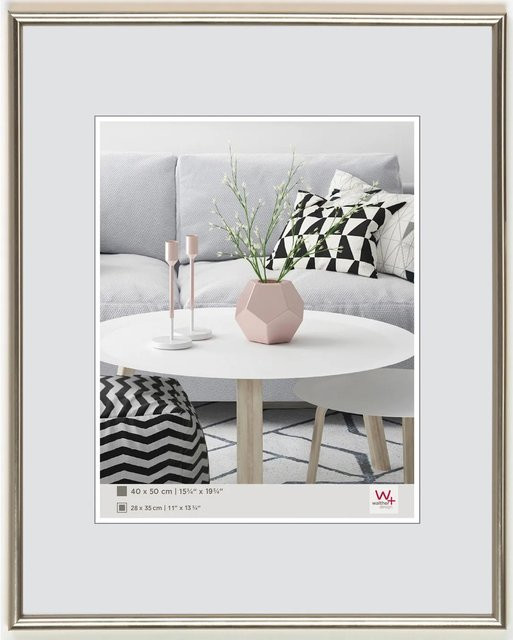 Walther Design Galeria Bilderrahmen aus Kunststoff in Silber, B x H: 50 x 70 cm - Bild 1