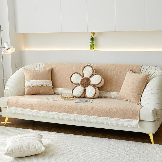 Chenille Sofakissen Super Six, rutschfestes quadratisches Kissen für alle Jahreszeiten, B/B/H: 70 x 70 x 70 cm - Bild 1