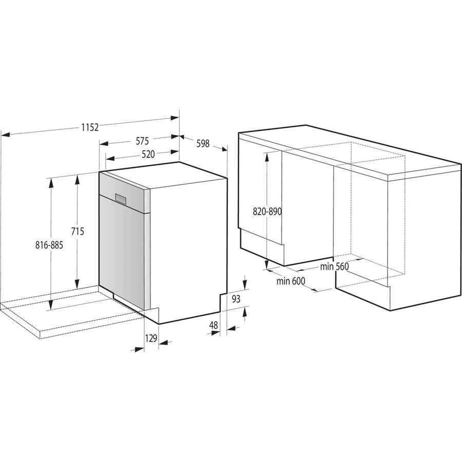Gorenje Unterbau-Geschirrspüler GU642E90X in Silver, B/H/T: 60 x 82 x 60 cm - Bild 3