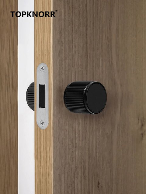 TOP KNORR Magnetisches rundes Türschloss für Innen Türen in Schwarz und Braun - Bild 1