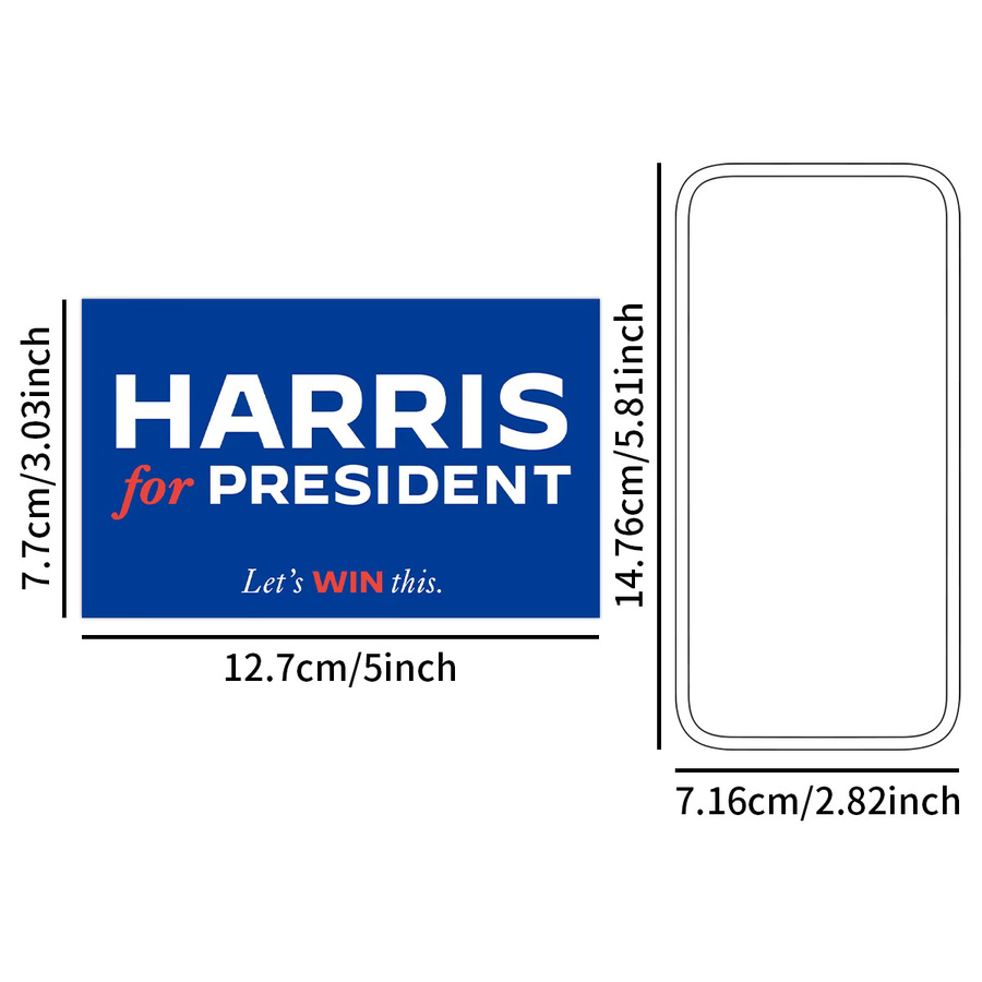 Wasserdichter Vinyl Aufkleber Kamala Harris für Präsident in Blau für Auto und Flaschen - Bild 2