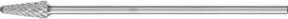 PFERD Hochleistungsfrässtift STEEL Rundkegel KEL aus Hartmetall für Stahl, Farbe: Silber, Kopf-Ø: 12 mm, Länge: 30 mm, Schaft-Ø: 6 mm, Schaft-Länge: 150 mm - Bild 1