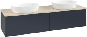 V&B Waschtischunterschrank Antao ohne Frontstruktur in Mattblau lackiert, B/T/H: 160 x 50 x 50 cm - Bild 1