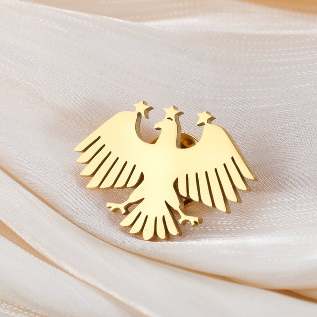 cazador Brosche Syrien Adler, Edelstahl, Gold, Unisex - Bild 1