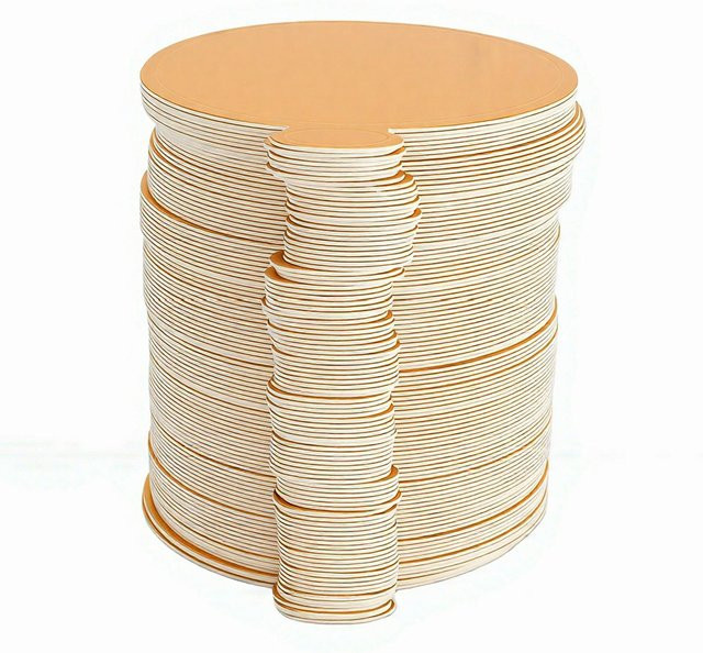 100 Stück Fishine Mini-Kuchenplatten in Beige, runde Dessertteller aus Papier für Mousse, Brownies und Gebäck - Bild 1