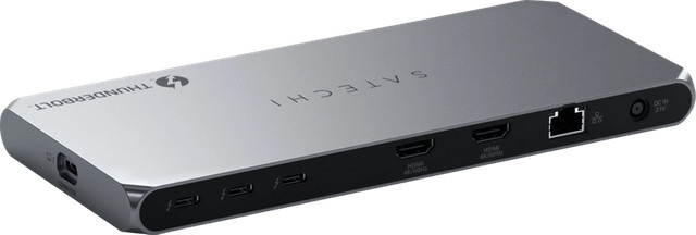 Satechi Thunderbolt 4 DisplayLink Dockingstation in Grau mit HDMI und USB-C Anschlüssen - Bild 1