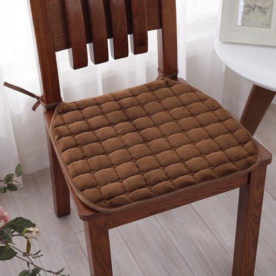 DachaSport Atmungsaktives Sitzkissen aus Polyester mit Bindebändern, Farbe: Dunkelbraun, B/T: 50 x 50 cm - Bild 1
