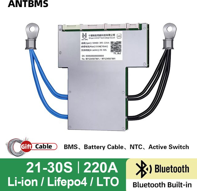 ANT Smart BMS Bluetooth Balance Board für Li-Ion Lifepo4 LTO Batterien 21S-30S 220A 550A 60V 72V 84V 96V - Bild 1