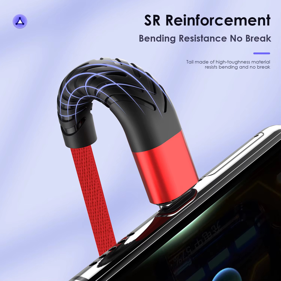 USB Typ C Schnellladekabel 100W Datenkabel in Blau für Huawei, Xiaomi, Samsung und iPhone - Bild 3