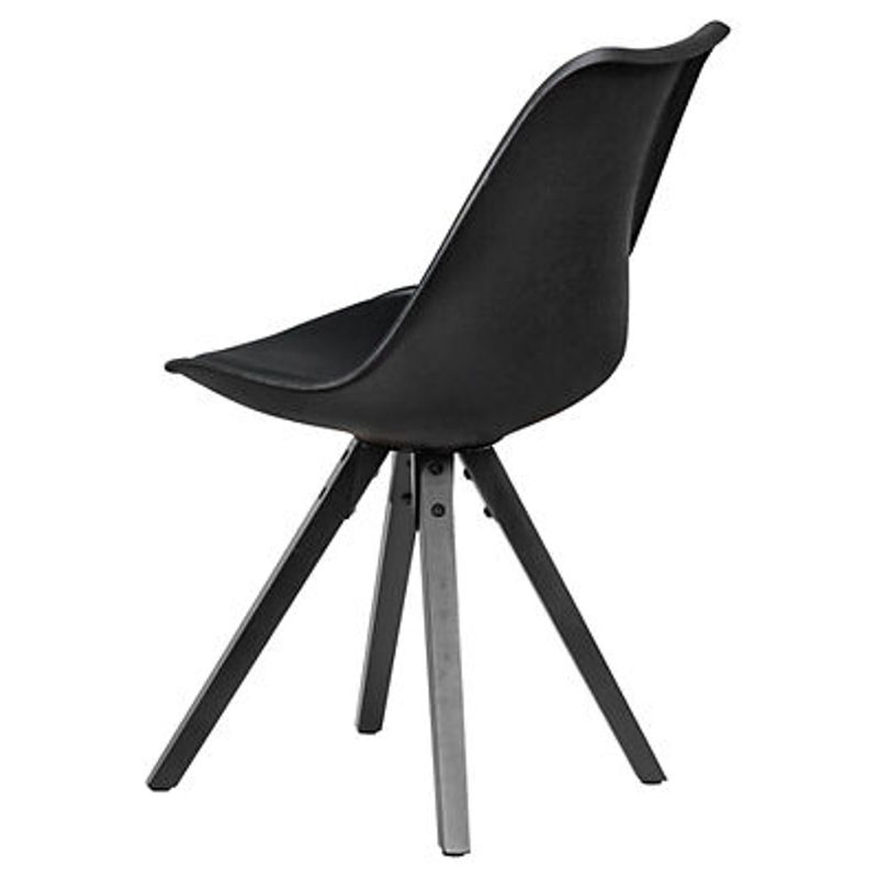 2er Set Esszimmerstühle Wohnling in Schwarz aus Kunstleder und Hevea Massivholz, Höhe: 87 cm, Breite: 52 cm, Tiefe: 49 cm - Bild 3