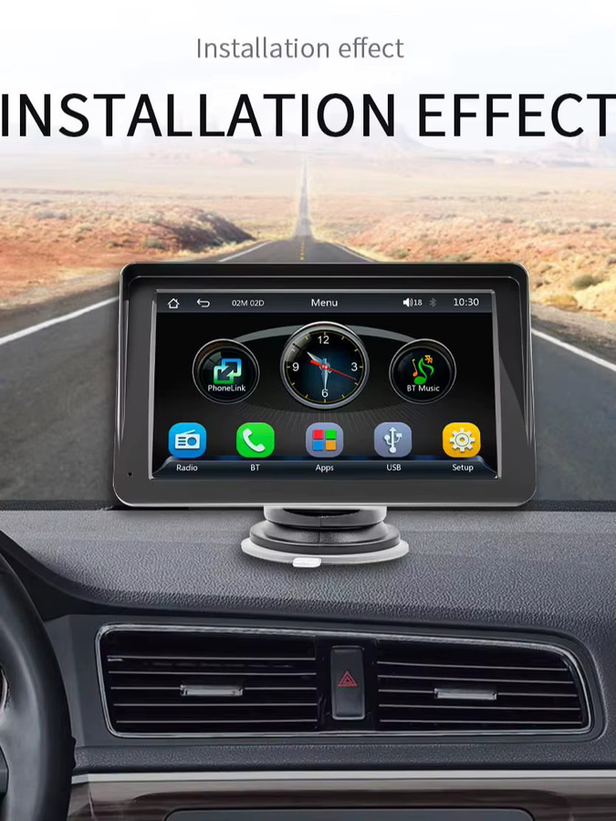 BQCC 7 Zoll HD Touchscreen Autoradio mit Bluetooth, CarPlay und USB in Schwarz - Bild 5