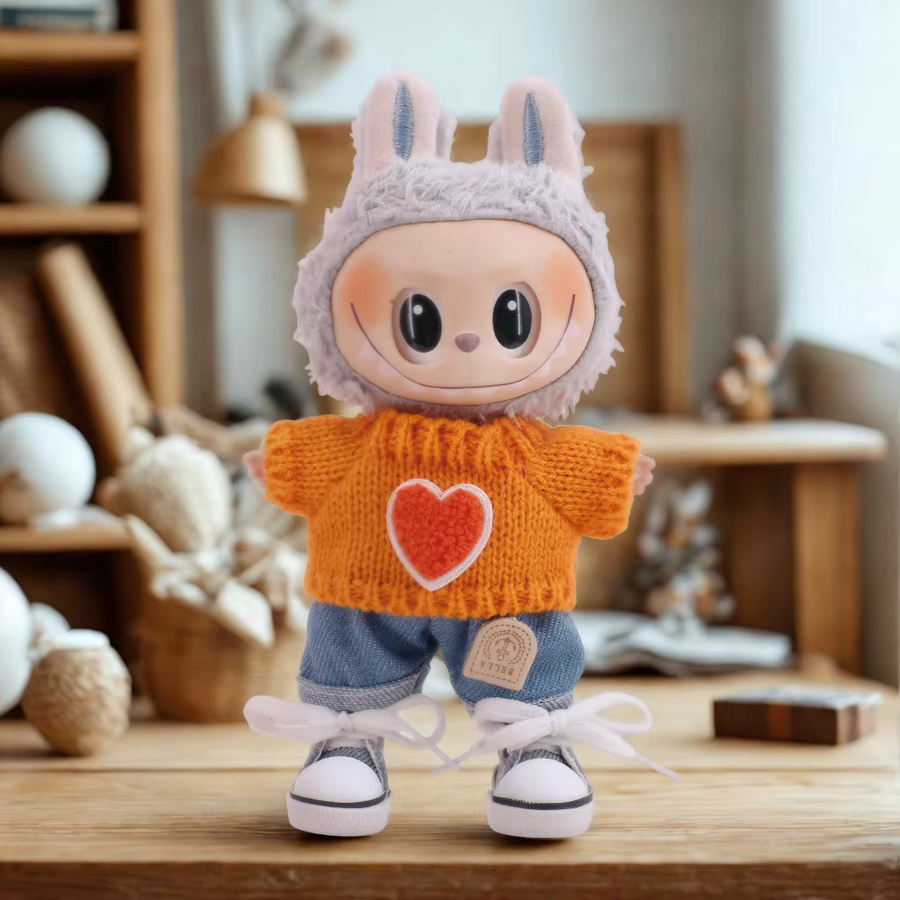 Luckdoll 3-teiliges Puppenkleidung Set für Labubu 17 cm Plüschpuppen Zubehör in Mehrfarbig - Bild 2