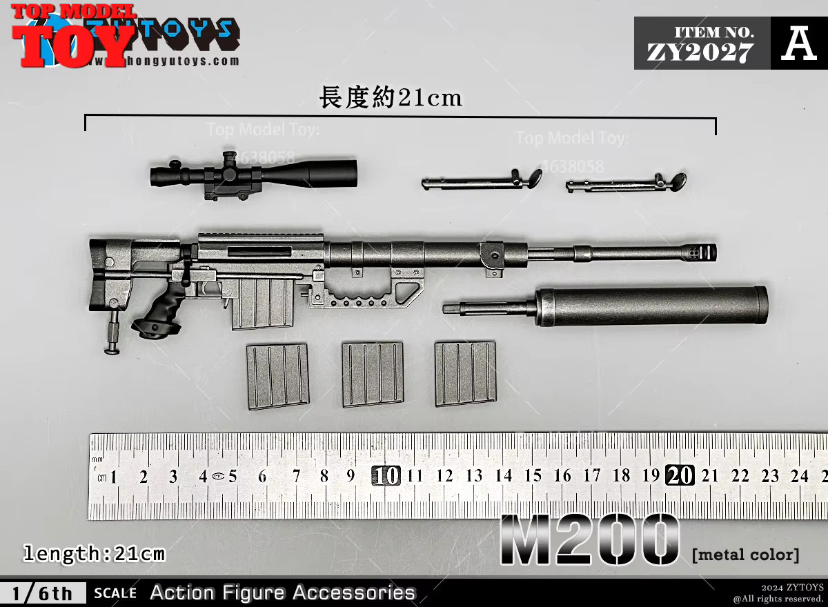 ZYTOYS M200 M82A1 MG42 Scharfschützengewehr, Militärisches Kampfgewehrmodell, 1/6, Metall, Schwarz - Bild 3