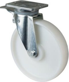BS Rollen Schwerlastrolle N120.B10.251 Lenkrolle mit Totalfeststeller in Weiß, Raddurchmesser 250 mm - Bild 1