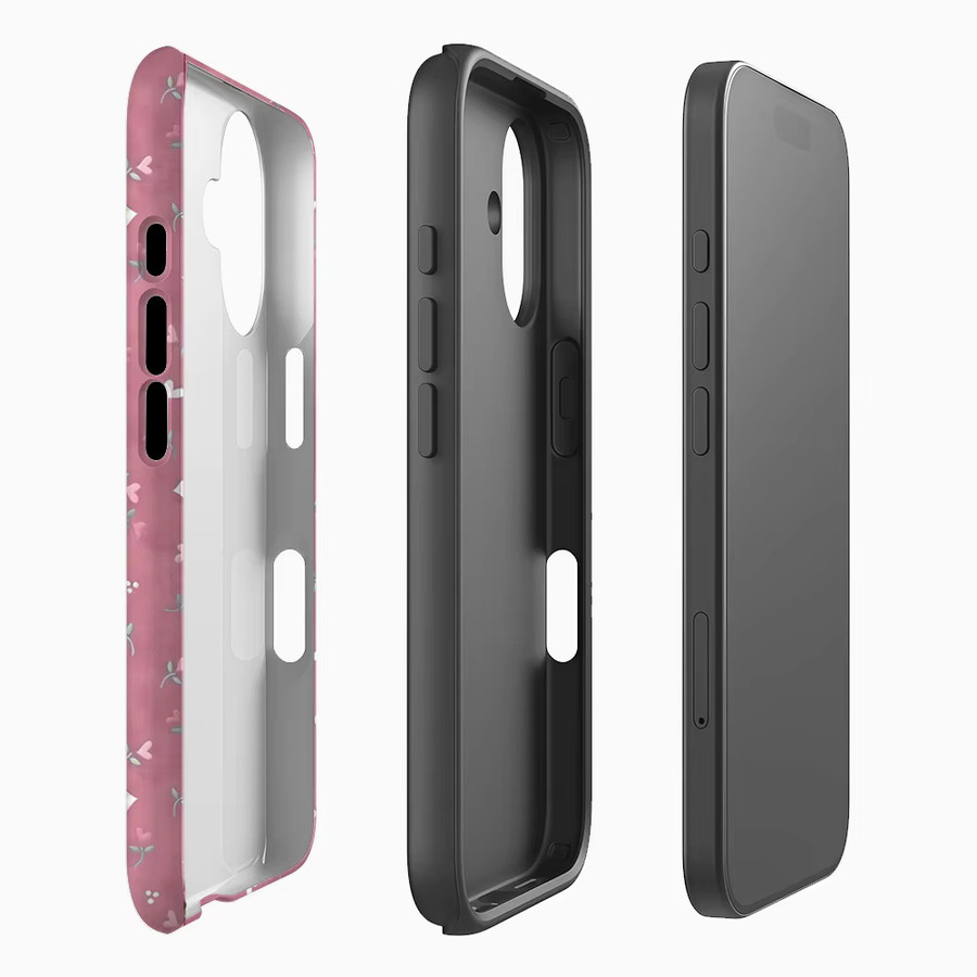 Potdemiel Handyhülle mit Rosa Herz-Design für iPhone 17 16 15 14 13 Pro Max Plus, magnetische robuste Einzel- und Doppelschicht-Hülle, Farbe: Pink - Bild 2