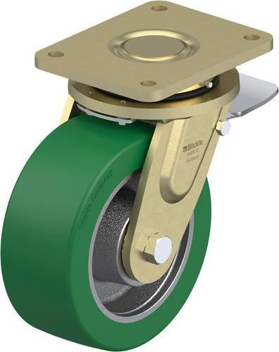 Blickle Lenkrolle LS-GST 202K-ST mit Feststeller in Grün und Silber, Rad-Durchmesser: 200 mm, Tragfähigkeit: 1200 kg - Bild 1
