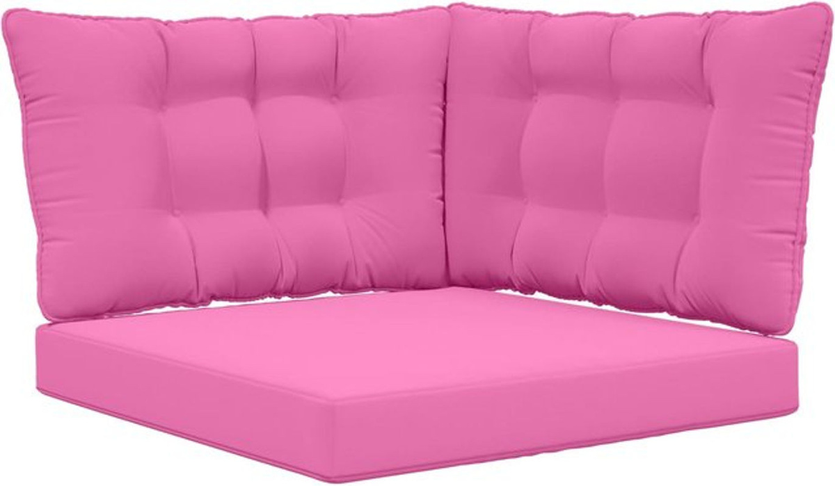 3er-Set quadratische Sofakissen für draußen von vidaXL in Rosa aus Polyester - Bild 1