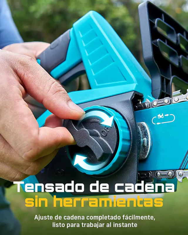 Seesii Akku-Elektrokettensäge 1200W bürstenlos in Türkis, kompatibel mit Makita 18V LXT Akkus, 12 Zoll Garten- und Holzbearbeitungswerkzeug - Bild 6