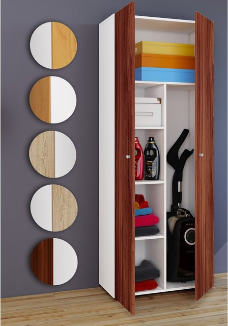 VCM Besenschrank als Mehrzweckschrank mit 6 Fächern in Weiß, B/T/H: 70 x 40 x 178 cm - Bild 1