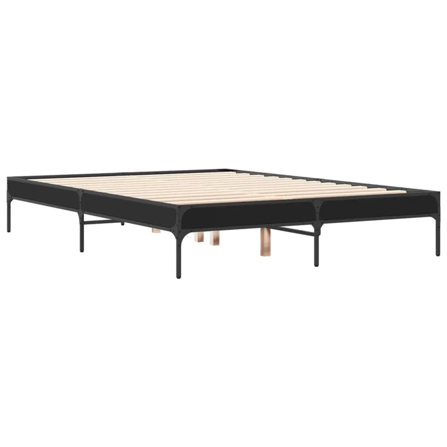 vidaXL Bettgestell aus Holzwerkstoff und Metall in Schwarz B/T/H: 120 x 190 x 30 cm - Bild 2
